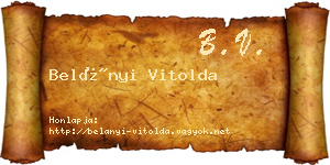 Belányi Vitolda névjegykártya